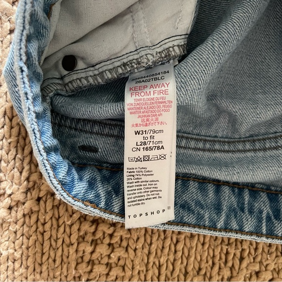 Topshop High Rise Petite Light Blue Mom Jeans - Picture 6 of 9